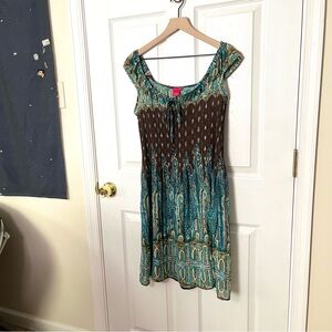 ✧･ﾟy2k sunny leigh brown boho midi dress